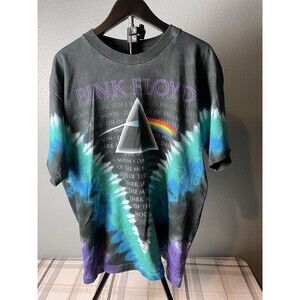 VTG Liquid Blue 2004 Pink Floyd Dark Side Of The Moon Tie Dye T-Shirt USA Medium